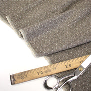 Tissu lainage tweed chevrons taupe à pois bleus - Fabrication italienne - TissusPapi.com