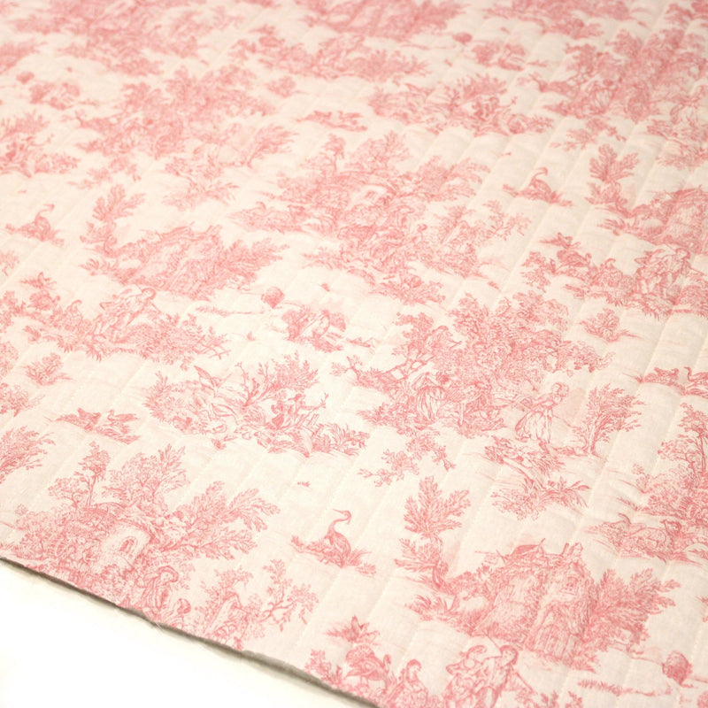 Tissu matelassé TOILE DE JOUY : nombreux motifs et couleurs : bleu, vert, rose ! Fabrication française - TissusPapi.com