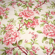 Tissu coton demi - natté INDIENNES FLEURIES : bleu ou blanc cassé - OEKO - TEX - TissusPapi.com