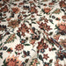 Tissu coton jacquard INDIENNES écru aux fleurs bleues, vertes, corail et bordeaux - Fabrication italienne - TissusPapi.com