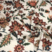 Tissu coton jacquard INDIENNES écru aux fleurs bleues, vertes, corail et bordeaux - Fabrication italienne - TissusPapi.com