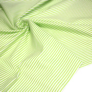 Tissu cotonnade aux rayures blanches et vert pomme - TissusPapi.com