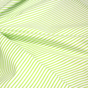 Tissu cotonnade aux rayures blanches et vert pomme - TissusPapi.com