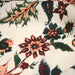Tissu coton jacquard INDIENNES écru aux fleurs bleues, vertes, corail et bordeaux - Fabrication italienne - TissusPapi.com