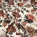 Tissu coton jacquard INDIENNES écru aux fleurs bleues, vertes, corail et bordeaux - Fabrication italienne - TissusPapi.com