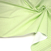 Tissu cotonnade aux rayures blanches et vert pomme - TissusPapi.com