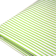 Tissu cotonnade aux rayures blanches et vert pomme - TissusPapi.com