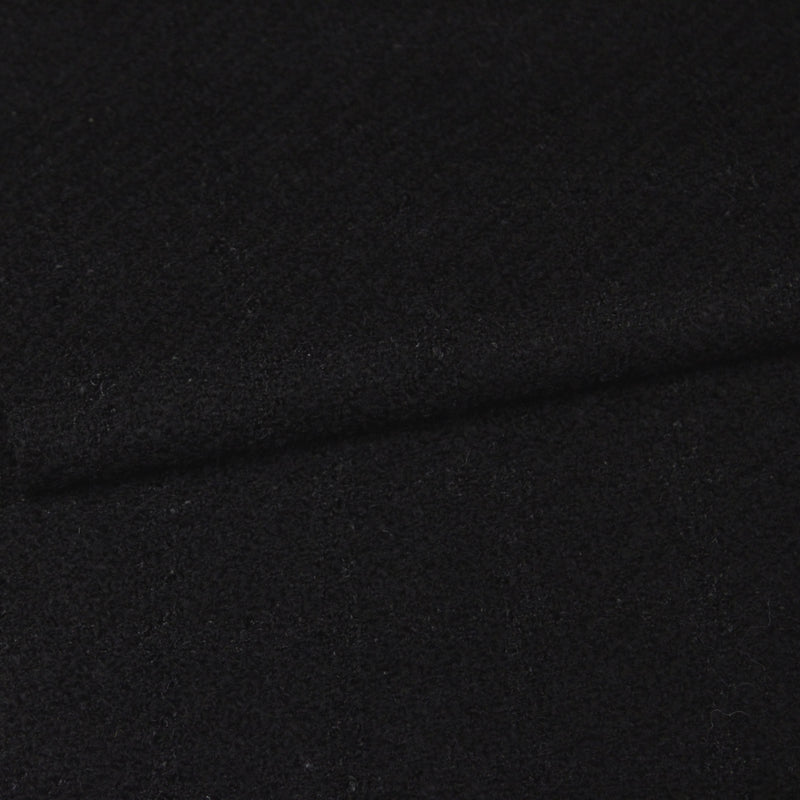 Tissu lainage souple noir au tissage rayures diagonales, fabrication française : idéal pour un tailleur!