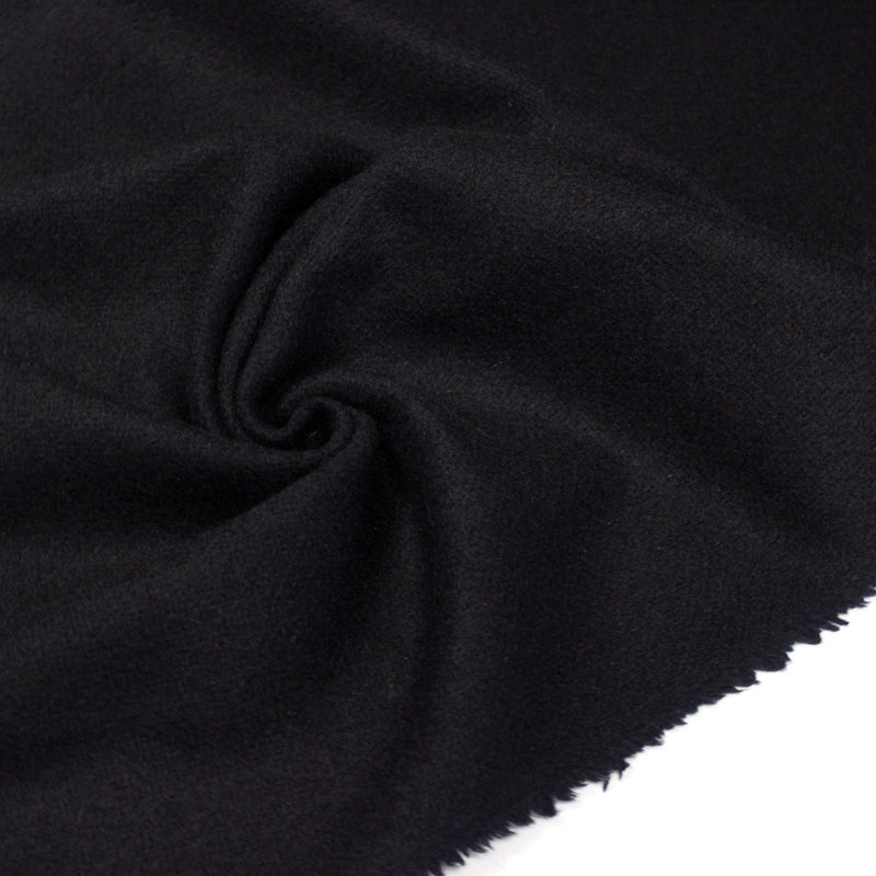 Tissu lainage bleu nuit presque noir, tissage fins carreaux, fabrication française - TissusPapi.com