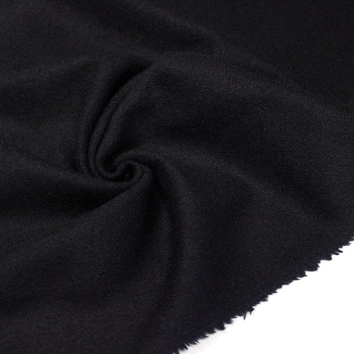 Tissu lainage bleu nuit presque noir, tissage fins carreaux, fabrication française - TissusPapi.com