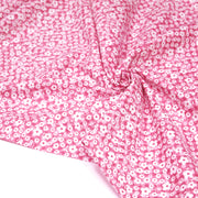 Tissu cotonnade CHARLINE : Vichy rose blanc et petites fleurs roses - TissusPapi.com