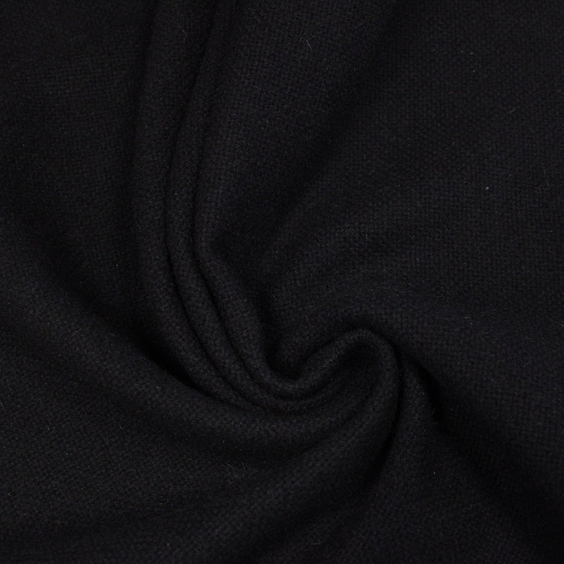 Tissu lainage bleu nuit presque noir, tissage fins carreaux, fabrication française - TissusPapi.com