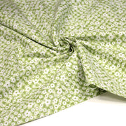 Tissu cotonnade CHARLINE : Vichy vert blanc et petites fleurs vertes - TissusPapi.com