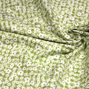 Tissu cotonnade CHARLINE : Vichy vert blanc et petites fleurs vertes - TissusPapi.com