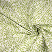 Tissu cotonnade CHARLINE : Vichy vert blanc et petites fleurs vertes - TissusPapi.com