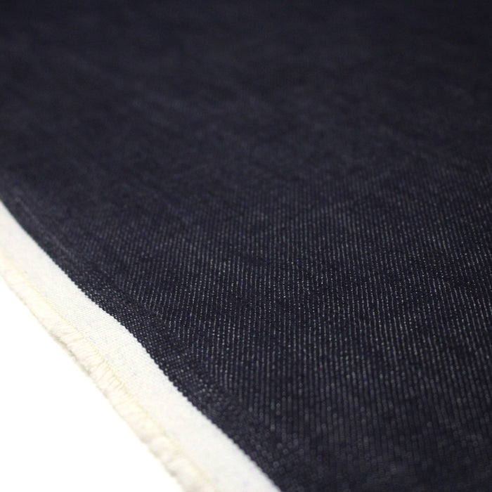 Tissu denim brut bleu, 100% coton, 430gr/m2 - Fabrication italienne