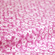 Tissu cotonnade CHARLINE : Vichy rose blanc et petites fleurs roses - TissusPapi.com