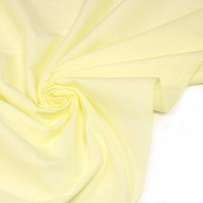 Tissu Chambray 100% coton jaune vanille