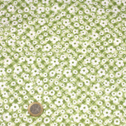 Tissu cotonnade CHARLINE : Vichy vert blanc et petites fleurs vertes - TissusPapi.com