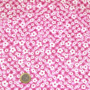 Tissu cotonnade CHARLINE : Vichy rose blanc et petites fleurs roses - TissusPapi.com