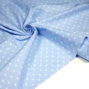 Tissu cotonnade bleu ciel aux pois bleus 6mm - TissusPapi.com