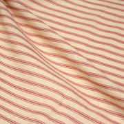 Tissu cotonnade, crème à rayures rouges - TissusPapi.com