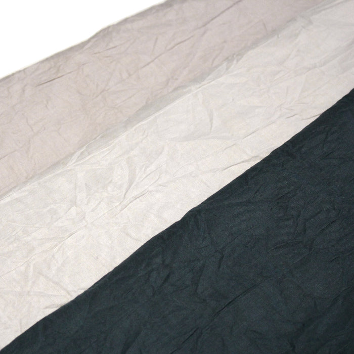 Tissu ramie froissé, fabriqué en France : blanc grisé, gris rosé, gris bleuté