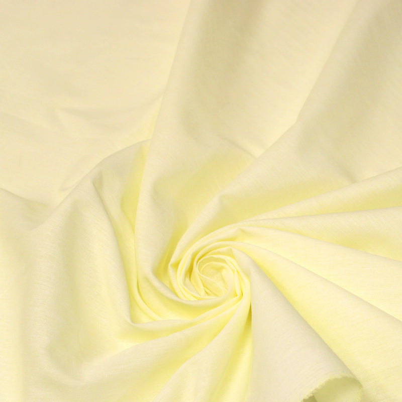 Tissu Chambray 100% coton jaune vanille