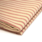 Tissu cotonnade, crème à rayures rouges - TissusPapi.com