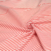 Tissu cotonnade aux rayures rouges et blanches - TissusPapi.com