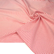 Tissu cotonnade aux rayures rouges et blanches - TissusPapi.com
