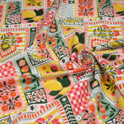 Tissu cotonnade CITRONS, FRUITS ET VICHY MULTICO - COLLECTION SICILIA - OEKO - TEX STANDARD 100 - TissusPapi.com
