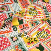 Tissu cotonnade CITRONS, FRUITS ET VICHY MULTICO - COLLECTION SICILIA - OEKO - TEX STANDARD 100 - TissusPapi.com