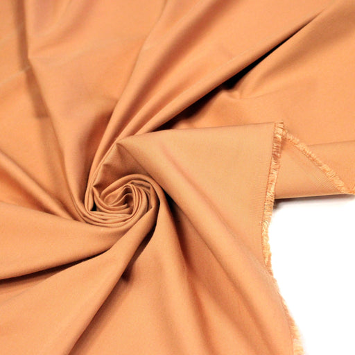 Tissu gabardine sergé uni couleur Orange argile - ON DESTOCKE ! - TissusPapi.com