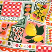 Tissu cotonnade CITRONS, FRUITS ET VICHY MULTICO - COLLECTION SICILIA - OEKO - TEX STANDARD 100 - TissusPapi.com