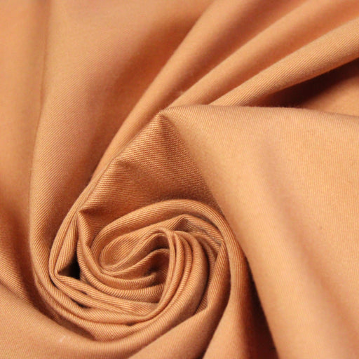Tissu gabardine sergé uni couleur Orange argile - ON DESTOCKE ! - TissusPapi.com