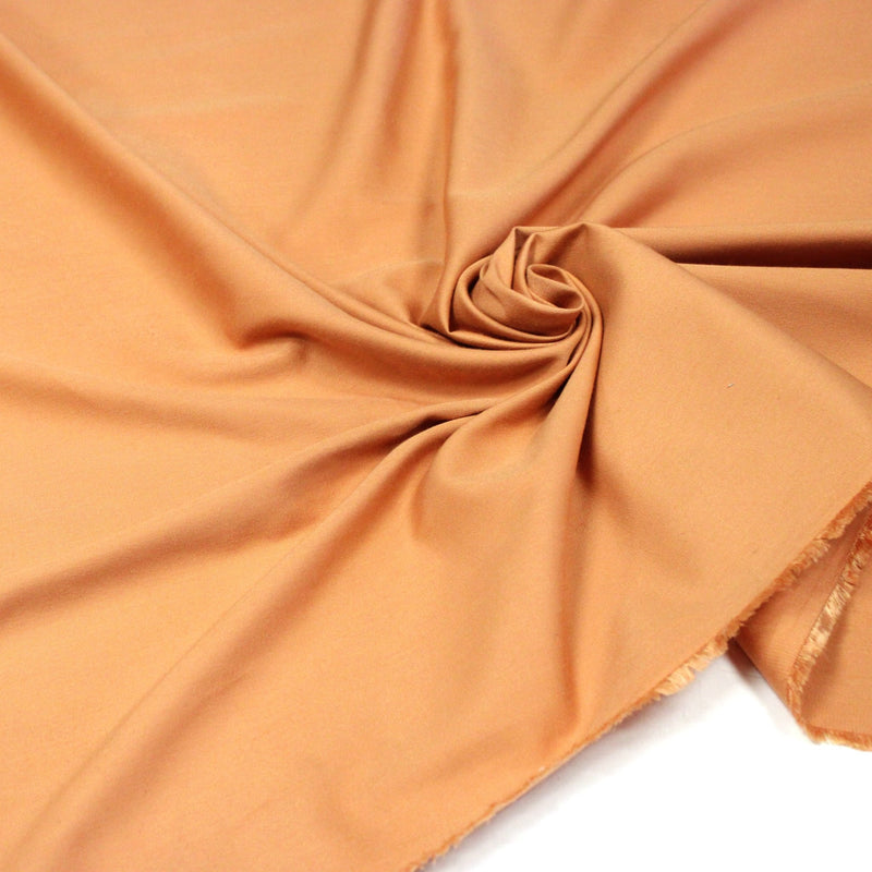 Tissu gabardine sergé uni couleur Orange argile - ON DESTOCKE ! - TissusPapi.com