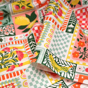 Tissu cotonnade CITRONS, FRUITS ET VICHY MULTICO - COLLECTION SICILIA - OEKO - TEX STANDARD 100 - TissusPapi.com