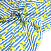 Tissu cotonnade RAYURES et CITRONS : 3 couleurs disponibles - COLLECTION SICILIA - OEKO - TEX STANDARD 100 - TissusPapi.com