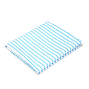 Tissu cotonnade aux rayures blanches & bleu turquoise - TissusPapi.com