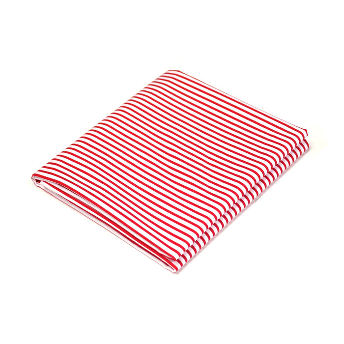 Tissu cotonnade aux rayures rouges et blanches