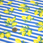 Tissu cotonnade RAYURES et CITRONS : 3 couleurs disponibles - COLLECTION SICILIA - OEKO - TEX STANDARD 100 - TissusPapi.com