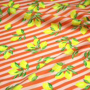 Tissu cotonnade RAYURES et CITRONS : 3 couleurs disponibles - COLLECTION SICILIA - OEKO - TEX STANDARD 100 - TissusPapi.com