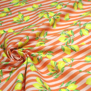 Tissu cotonnade RAYURES et CITRONS : 3 couleurs disponibles - COLLECTION SICILIA - OEKO - TEX STANDARD 100 - TissusPapi.com