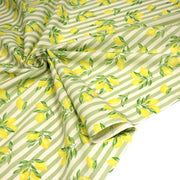 Tissu cotonnade RAYURES et CITRONS : 3 couleurs disponibles - COLLECTION SICILIA - OEKO - TEX STANDARD 100 - TissusPapi.com
