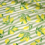 Tissu cotonnade RAYURES et CITRONS : 3 couleurs disponibles - COLLECTION SICILIA - OEKO - TEX STANDARD 100 - TissusPapi.com