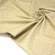Tissu cotonnade BAMBURGH aux fines fleurs grises, fond crème - TissusPapi.com
