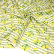 Tissu cotonnade RAYURES et CITRONS : 3 couleurs disponibles - COLLECTION SICILIA - OEKO - TEX STANDARD 100 - TissusPapi.com