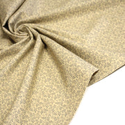 Tissu cotonnade BAMBURGH aux fines fleurs grises, fond crème - TissusPapi.com
