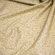 Tissu cotonnade BAMBURGH aux fines fleurs grises, fond crème - TissusPapi.com